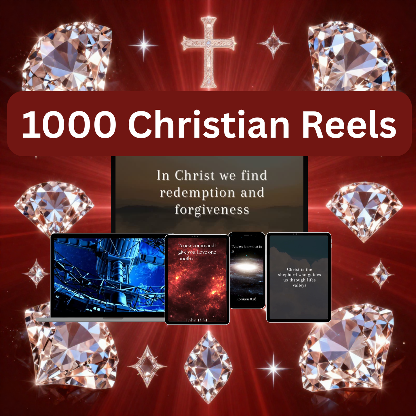 1000 Plus Organized Christian Video Reels | Faith Based Content |Social Media Posts