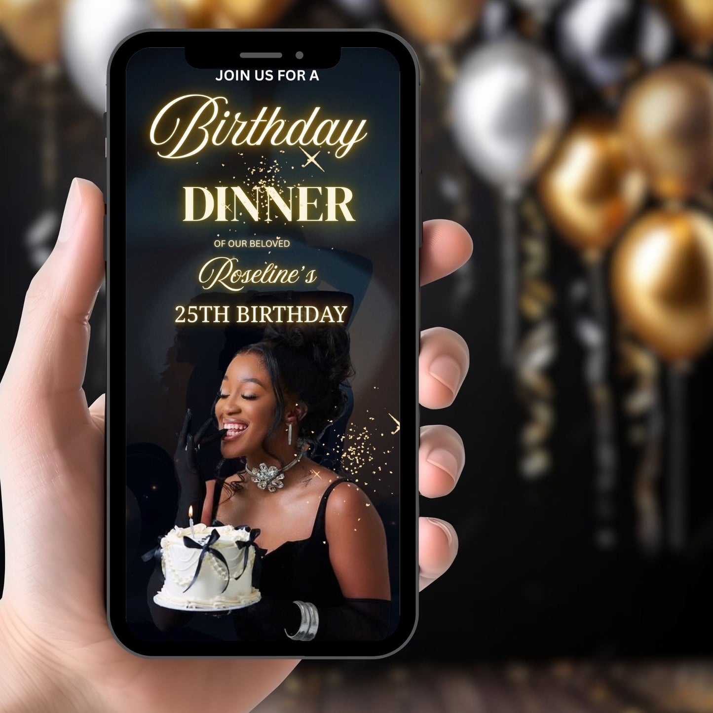 Birthday Dinner Digital Invitation Template