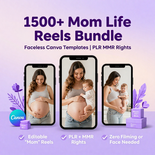 1500 plus Mom Life Video Reels Templates, Editable Canva Bundle (Digital Download)