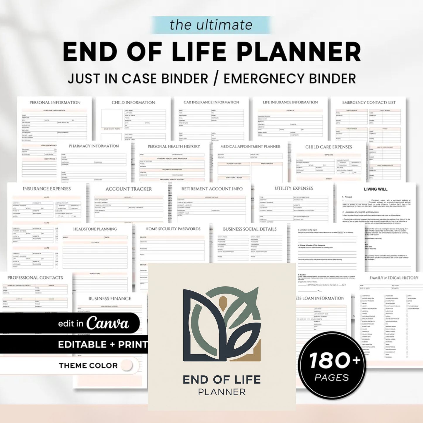 Ultimate End of Life Bundle with over 175 pages of Emergency documents