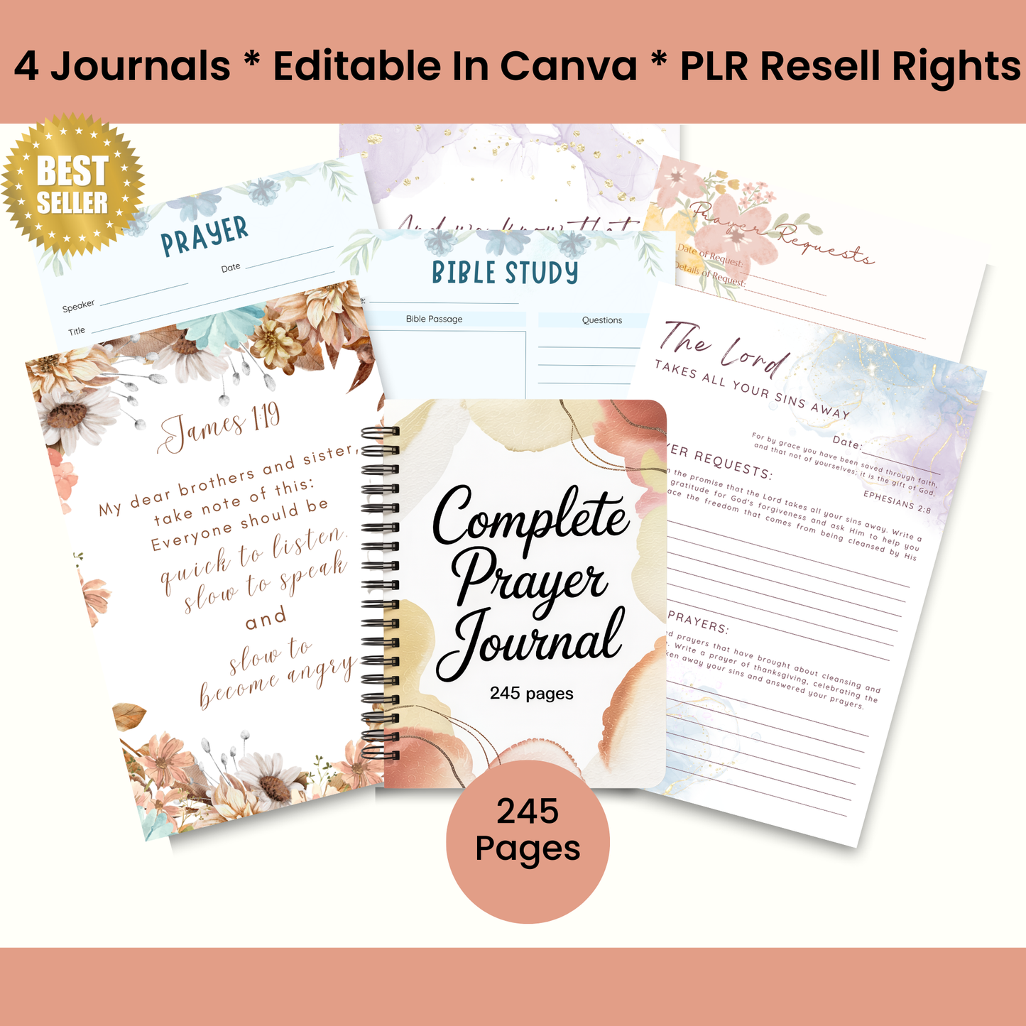 Faith & Prayer Journal Collection - 245 Pages to Deepen Your Walk