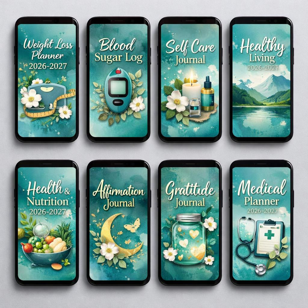 Complete Health & Wellness Journal Bundle 📓 | 8 Digital Journals | Instant Download