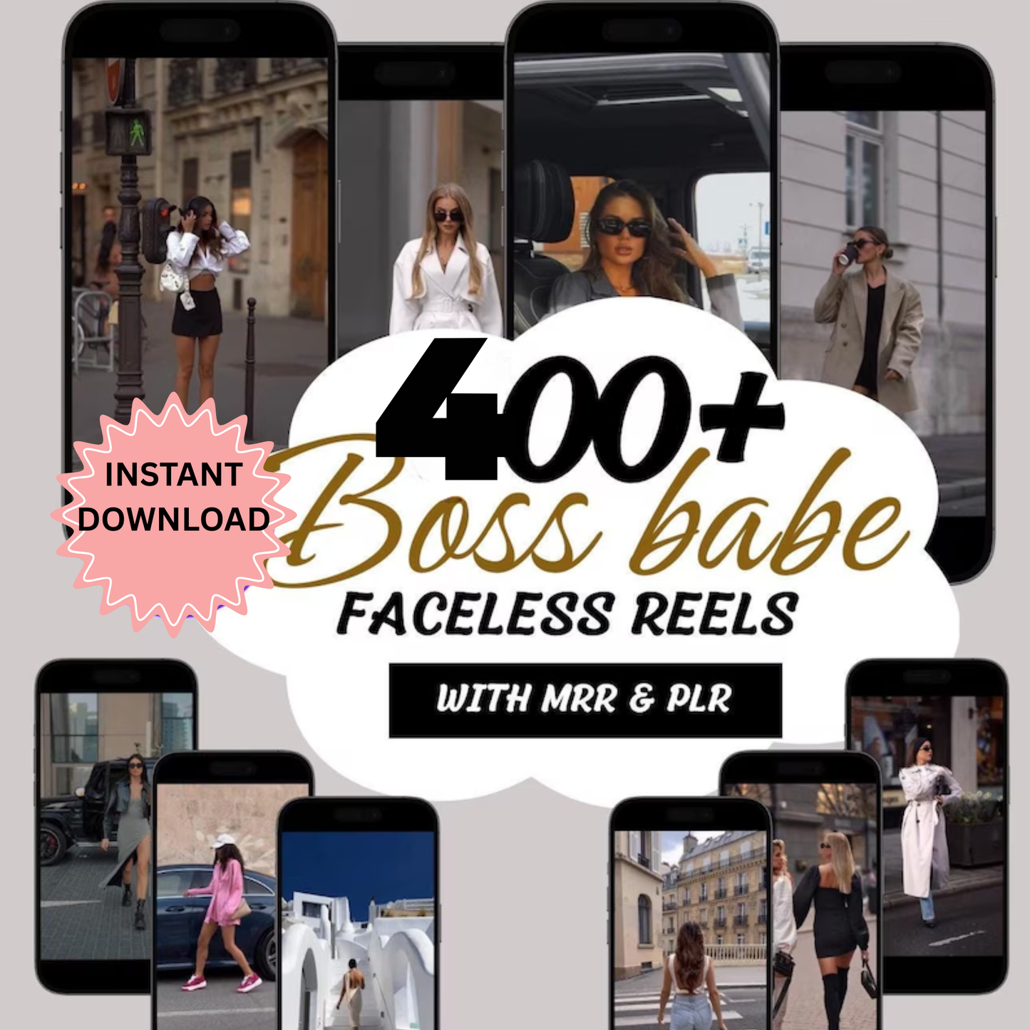Boss Babe Reels Templates, Editable Canva Instagram Content (Digital Download)